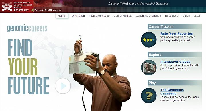 Screenshot of the Genomic Careers web site.