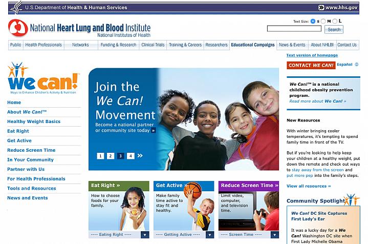 Screenshot of the We Can web site Screenshot of the We Can web site.