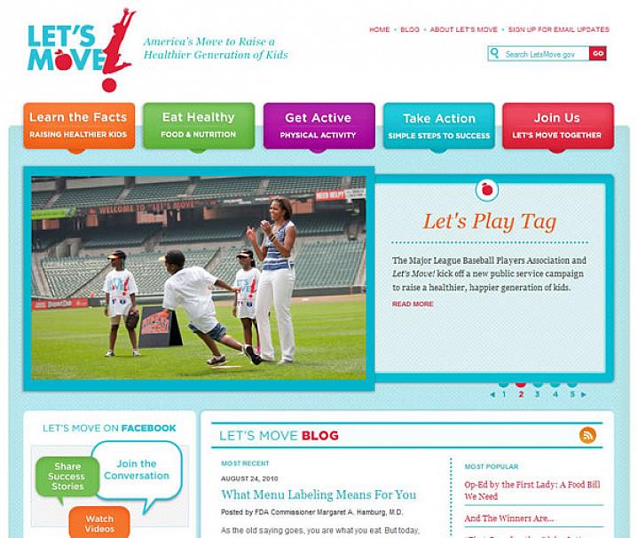 Screenshot of the Let's Move! web site Screenshot of the Let's Move! web site