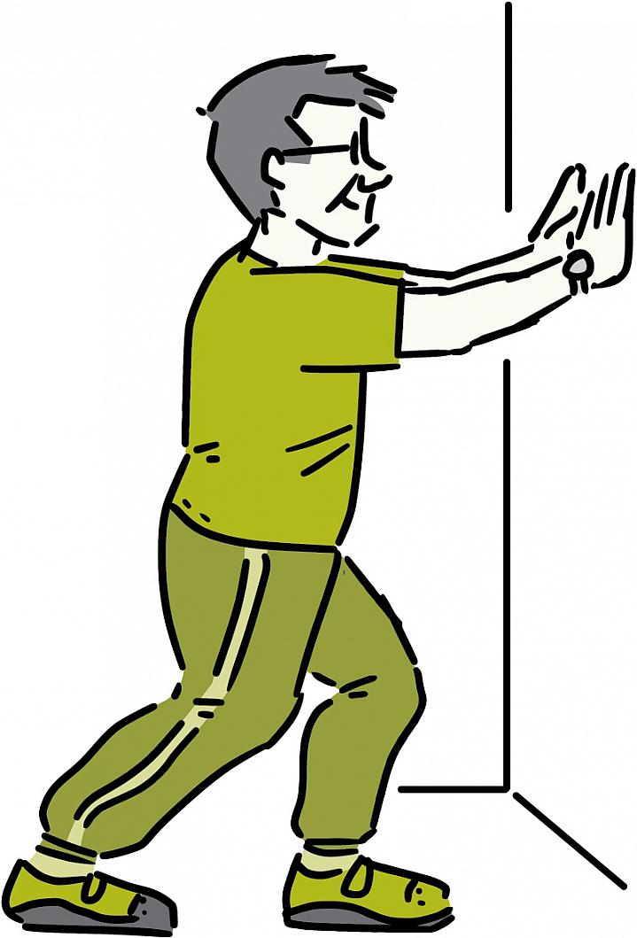 Illustration of a man stretching his leg muscles Illustration of a man stretching his leg muscles.