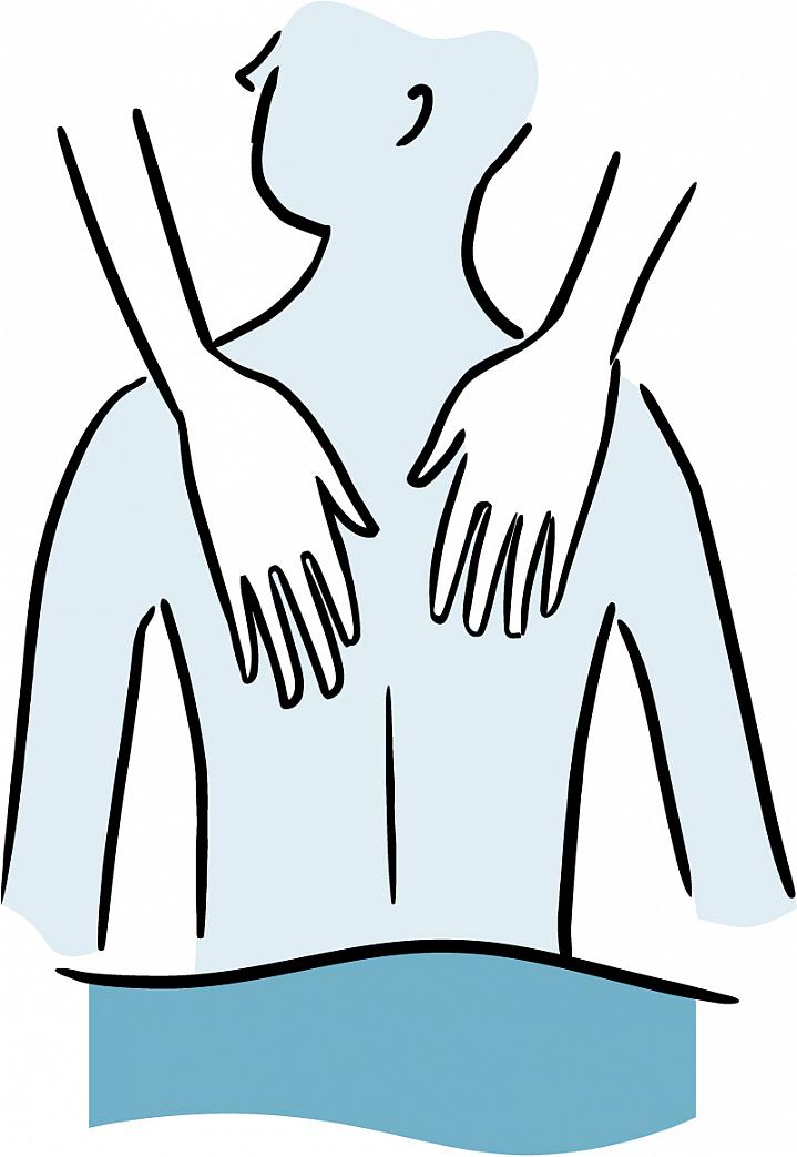 Illustration of hands massaging a person’s back Illustration of hands massaging a person’s back.