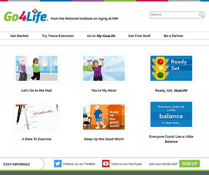 Screen capture of the homepage for NIH Health E-cards