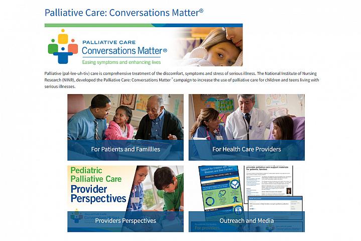 Screenshot of the Palliative Care website Screenshot of the Palliative Care website