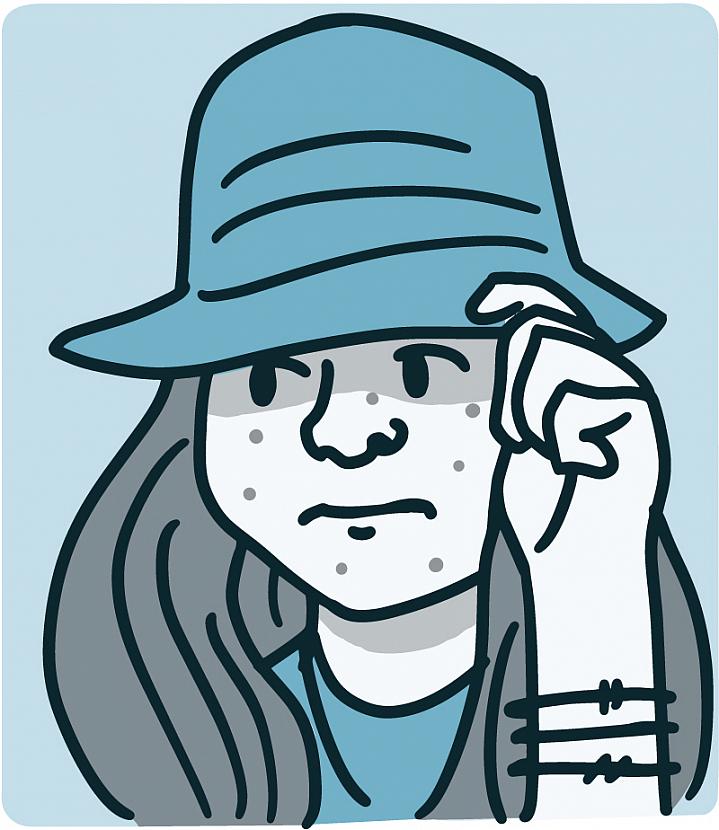 Illustration of a young girl with acne