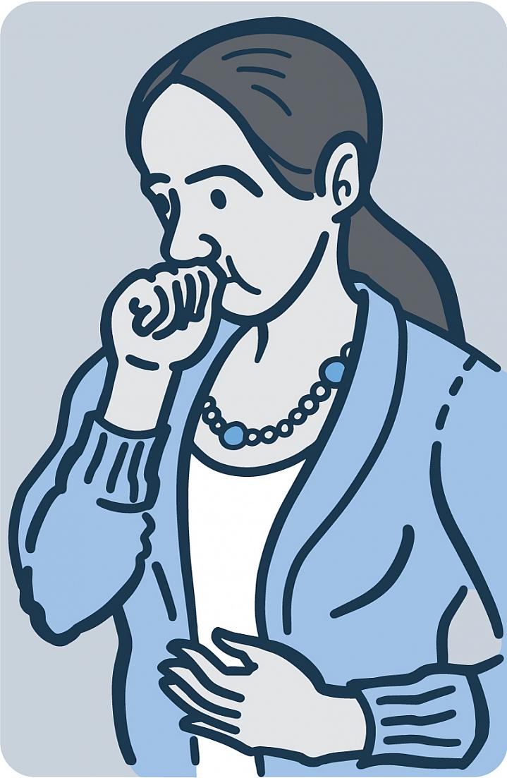 Illustration of a woman with heartburn Illustration of a woman with heartburn
