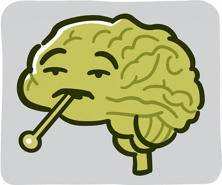 Cartoon brain feeling unwell Cartoon brain feeling unwell