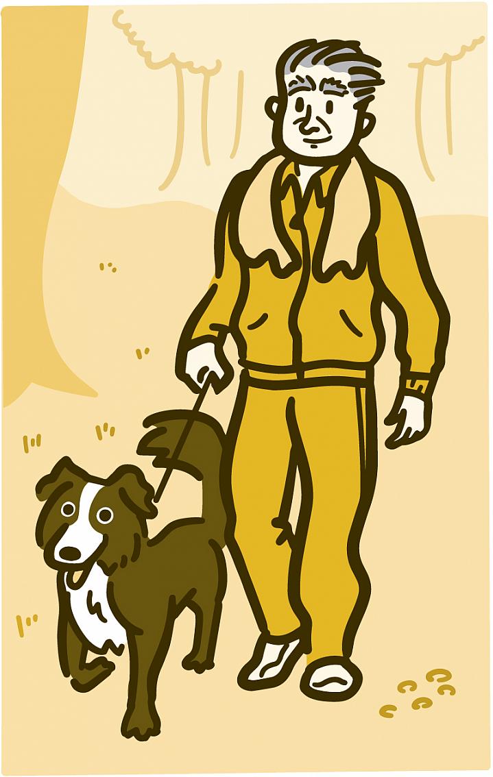 Illustration of a man walking his dog Illustration of a man walking his dog