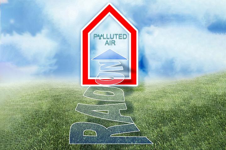 Illustration of radon gas going into a home Illustration of radon gas going into a home