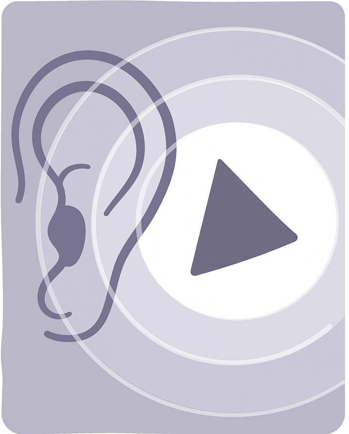 Illustration of an ear hearing a shape Illustration of an ear hearing a shape