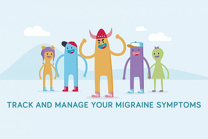 Migraine trainer app cartoon graphic Migraine trainer app cartoon graphic