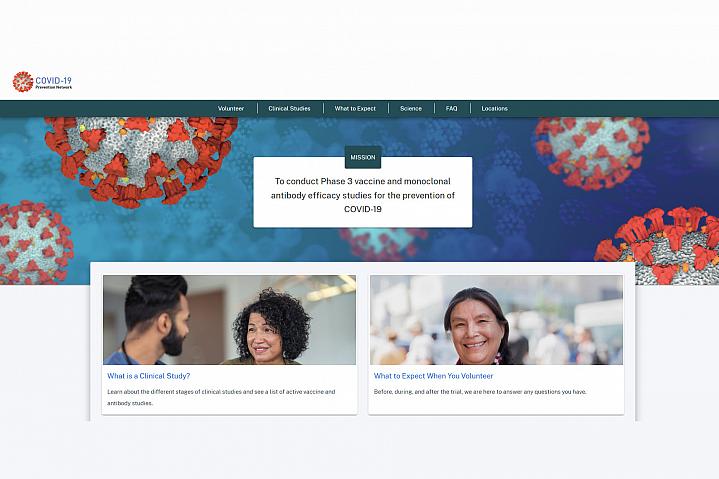 Screenshot of the COVID-19 Prevention Network website Screenshot of the COVID-19 Prevention Network website