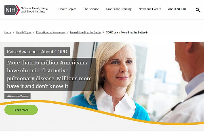 Screenshot of the COPD Breathe Better website Screenshot of the COPD Breathe Better website