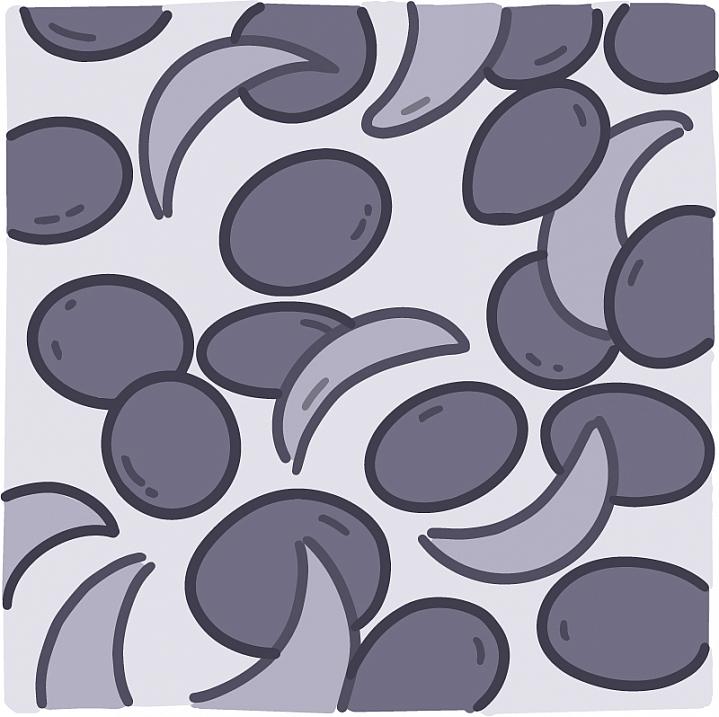 Illustration of sickled cells and healthy cells Illustration of sickled cells and healthy cells