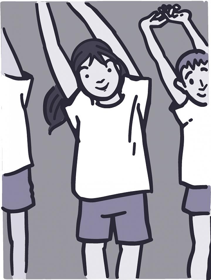 Illustration of kids doing physical therapy