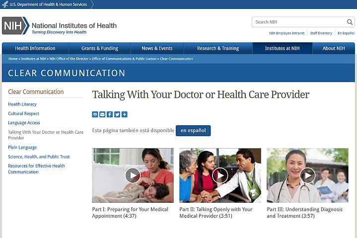 Screenshot of the talking with you doctor website