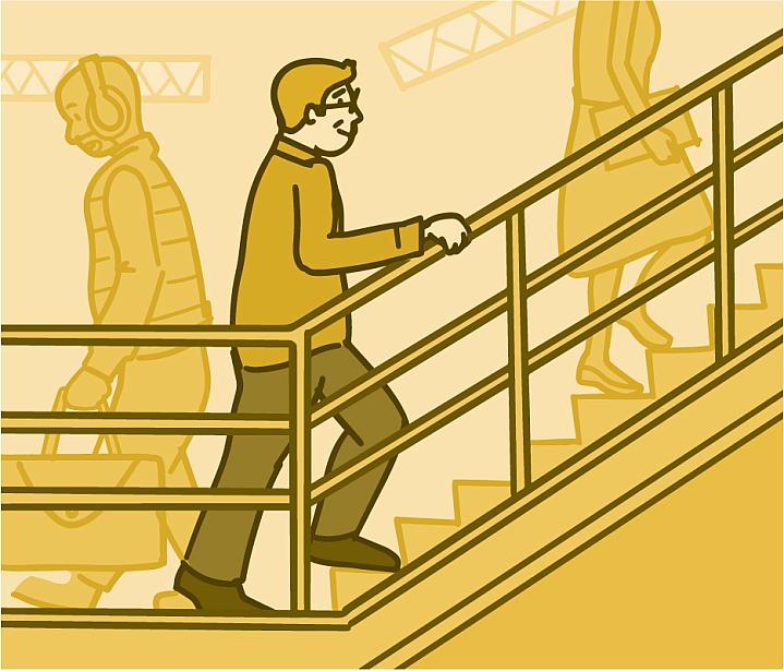 Illustration of people taking the stairs Illustration of people taking the stairs