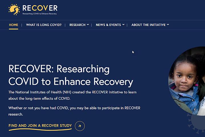 Screenshot of the RECOVER website Screenshot of the RECOVER website.