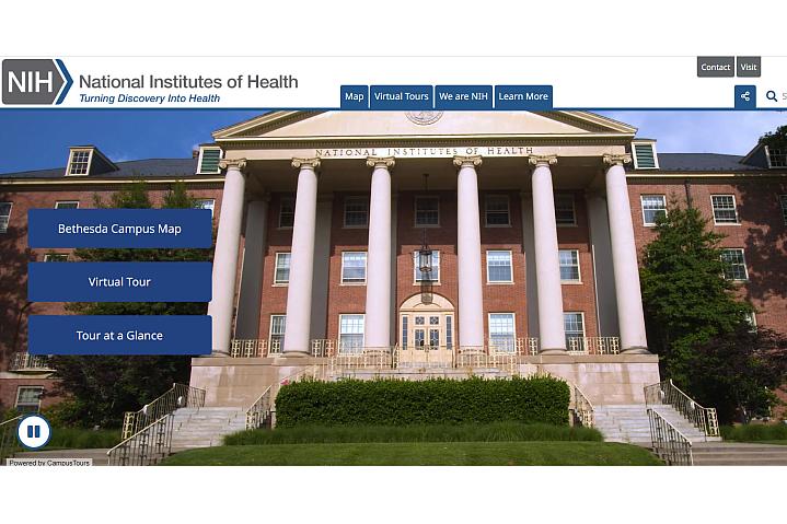 Screenshot of the NIH virtual tour website.