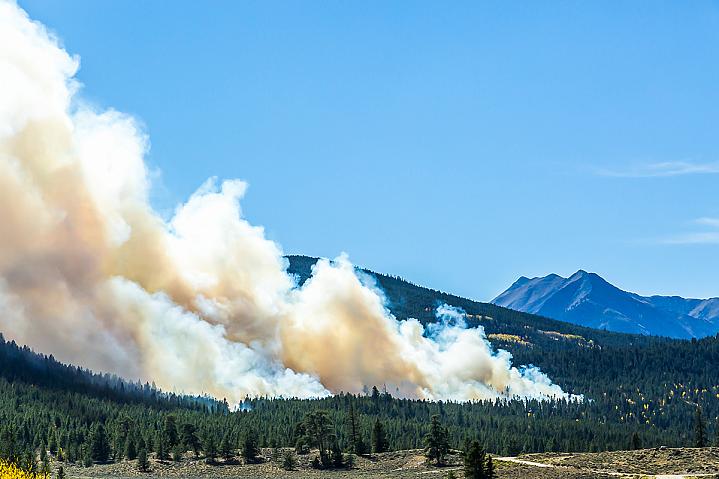 Wildfire in the mountains.